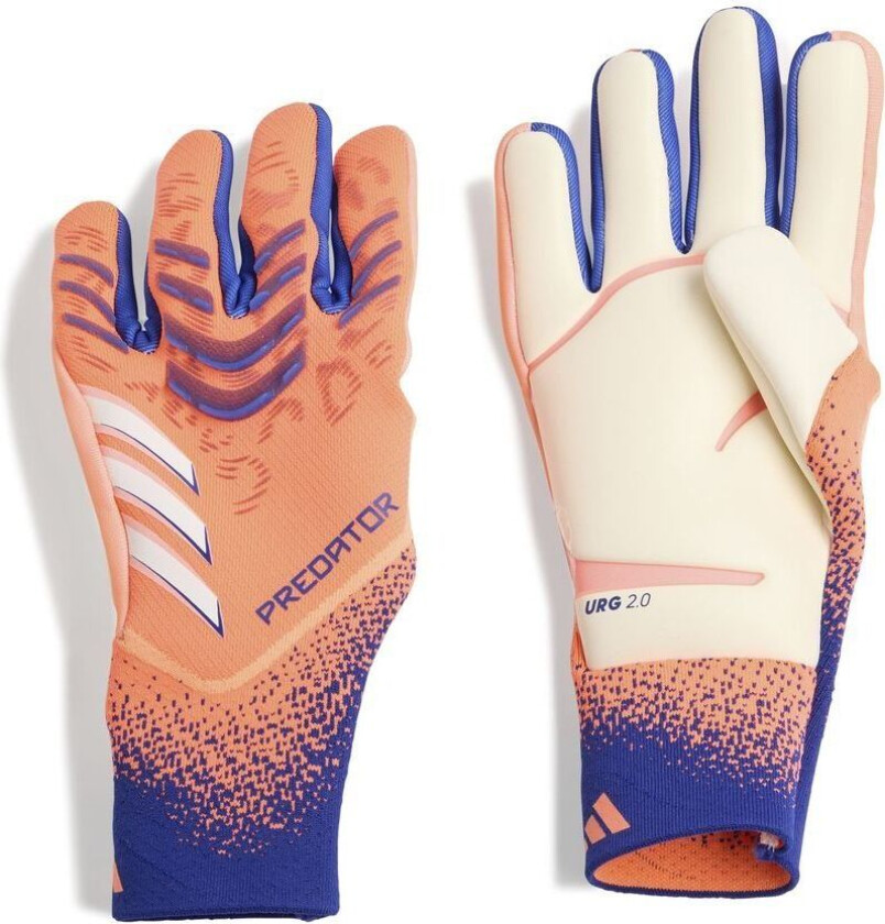 Keeperhansker Predator Pro Coral Blaze - Oransje/hvit/lucid Blue, størrelse 10