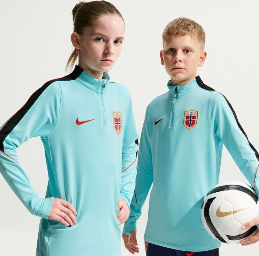 Norge Treningsskjorte Dri-FIT Strike Drill World Cup 2026 - turkis/Svart/Rød Barn - Nike, størrelse M: 137-147 cm
