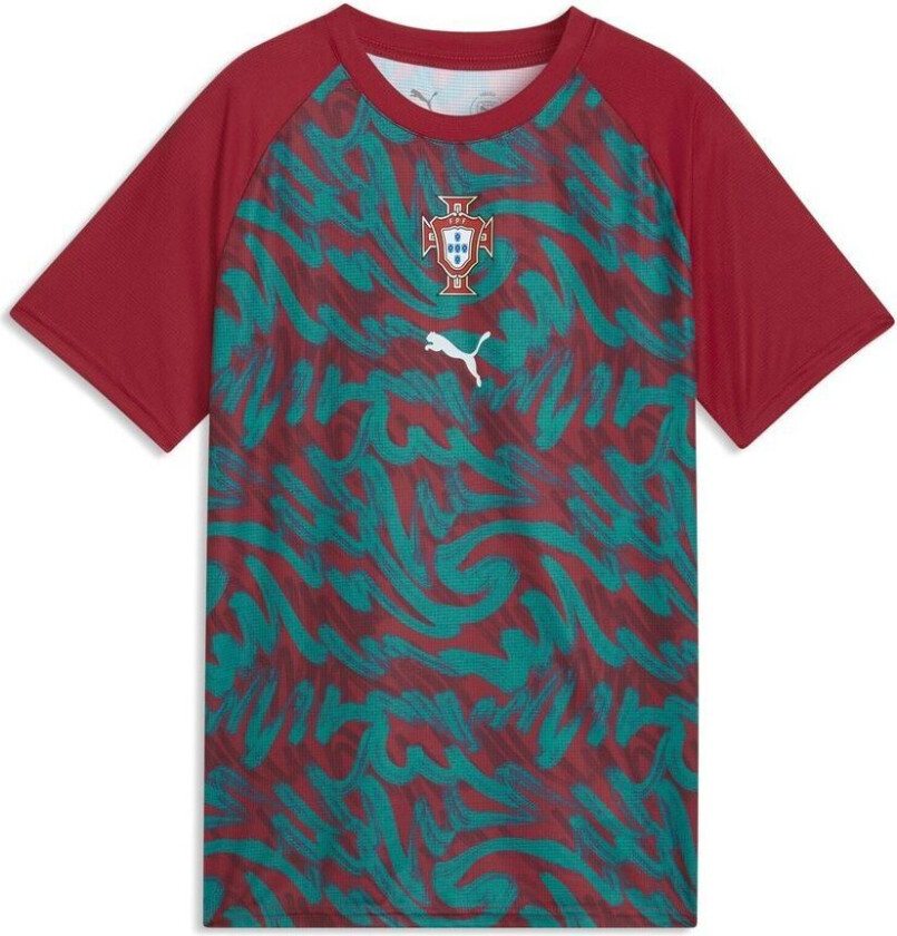 Portugal Trenings T-Skjorte Pre Match World Cup 2026 - Club Red/Grønn Barn - PUMA, størrelse 140 cm