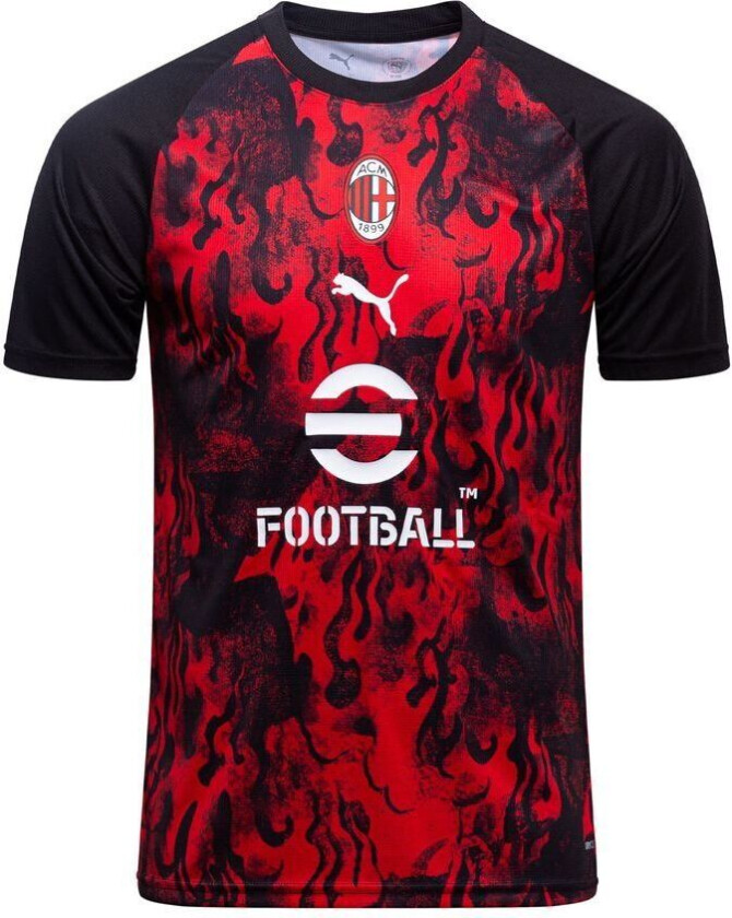 Milan Trenings T-Skjorte Pre Match - For all tid rød/PUMA Svart, størrelse Small