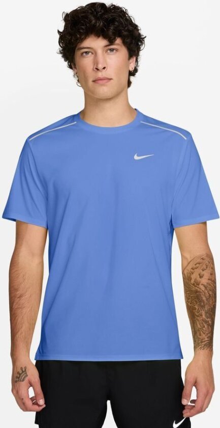 Løpe t-skjorte Dri-FIT Miler UV - Kongelig puls/sølv, størrelse Small