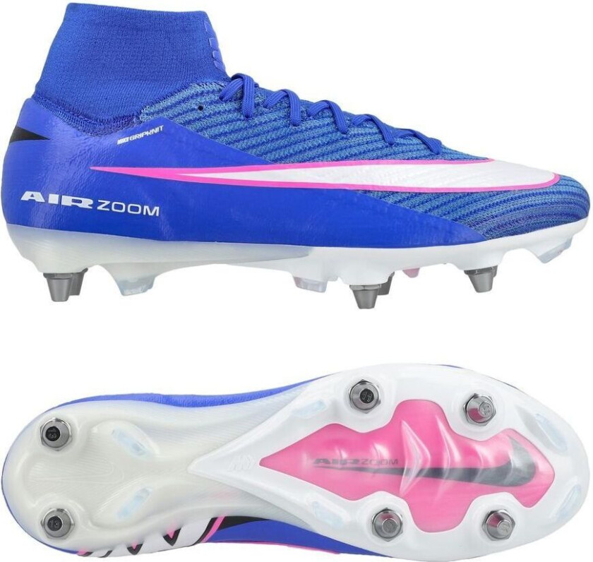 Air Zoom Mercurial Superfly 10 Elite SG-PRO Attack - Blå/Hvit - Vått gress (SG), størrelse 41