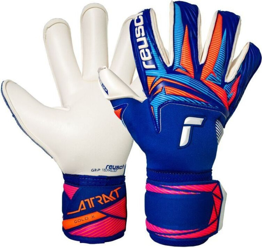Keeperhansker Attrakt Gold X Roll Finger - Blå/Hvit/Oransje, størrelse 11