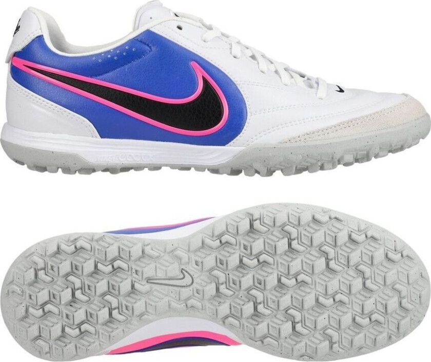 Tiempo Ligera Pro TF Attack - Hvit/Svart/Blå/Rosa - Turf (TF), størrelse 42