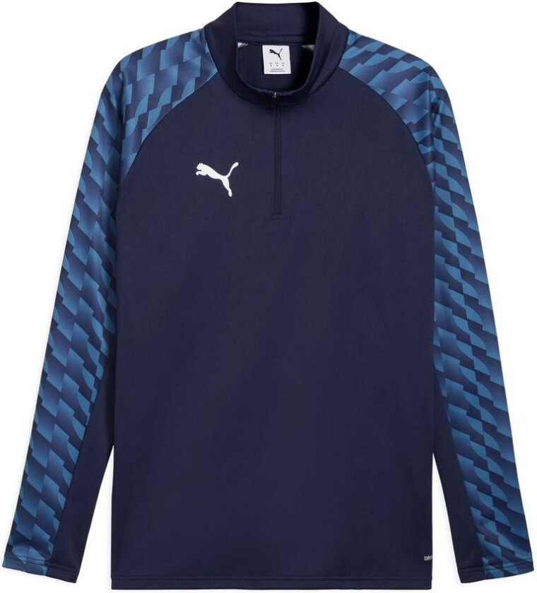 Treningsskjorte teamLIGA26 1/4 glidelås - Navy/ White Barn, størrelse 116 cm