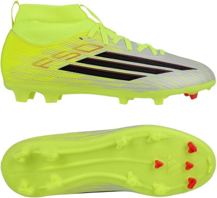 F50 League Mid Fg/ag Born For Goals - Gul/svart/lucid Red Barn, størrelse 28