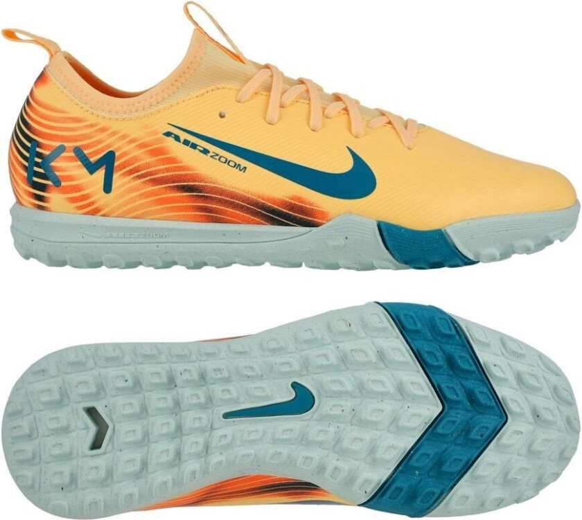 Air Zoom Mercurial Vapor 16 Academy TF Mbappé Personal Edition - Oransje/Neo Turkis/Grønn Barn - Turf (TF), størrelse 38½