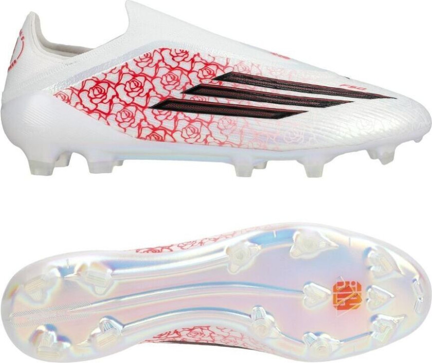 F50 Elite Laceless FG Lamine Yamal - Fottøy Hvit/Svart/Lucid Red - Gress (FG), størrelse 36