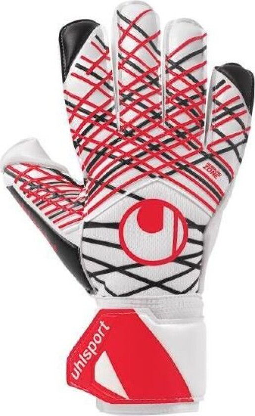 Keeperhansker Absolutgrip - Hvit/Svart/rød, størrelse 8½