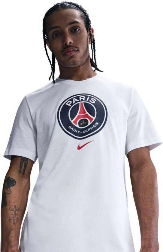 Paris Saint Germain T-skjorte Crest - Hvit - Nike, størrelse X-Large