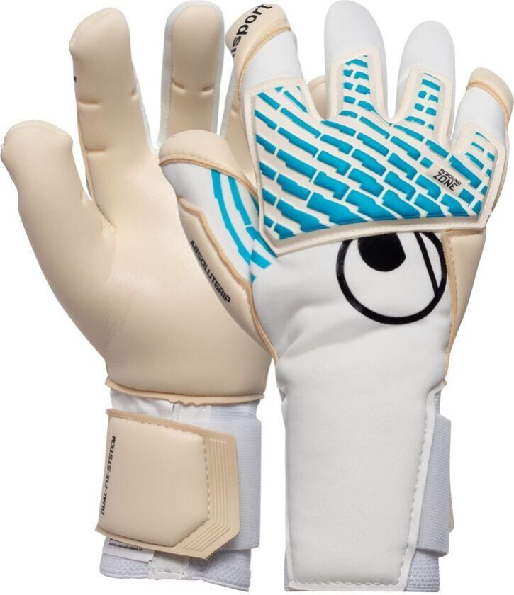 Keeperhansker Fangmaschine CyberTec Absolutgrip SC - Hvit/Blå/Svart, størrelse 8½