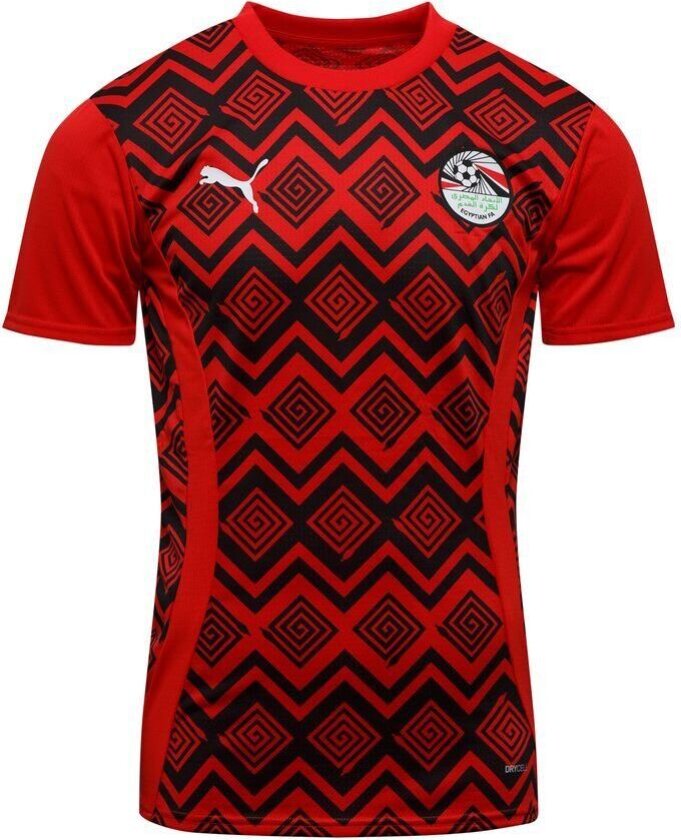 Egypt Trenings T-Skjorte Pre Match Africa Cup of Nations 2025 - PUMA Rød/PUMA Svart, størrelse Small