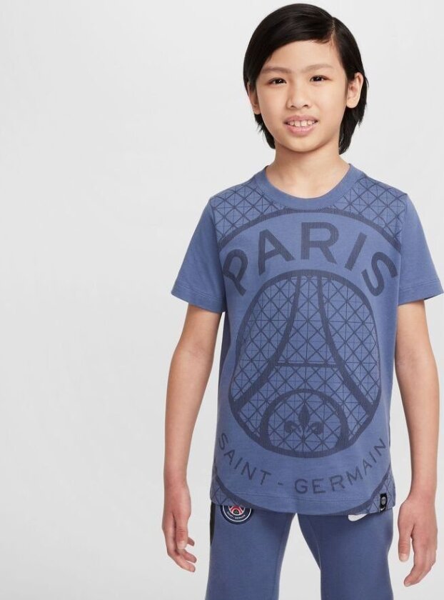 Paris Saint Germain T-skjorte Crest - blå Barn - Nike, størrelse S: 128-137 cm