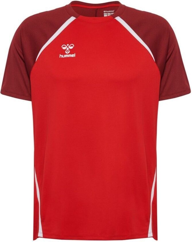 Trenings T-Skjorte hmlLEAD 2.0 - Rød/Maroon/Hvit, størrelse XX-Large
