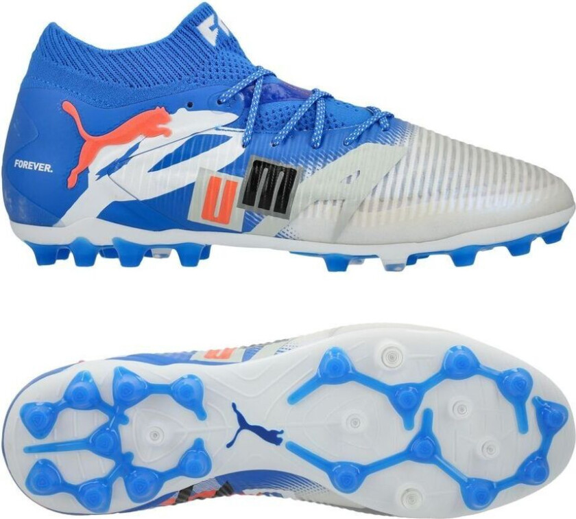Future 8 Ultimate MG Forever - White/Ultra Blue/Grå/ Svart/rød LIMITED EDITION - Multi Ground (MG), størrelse 46½