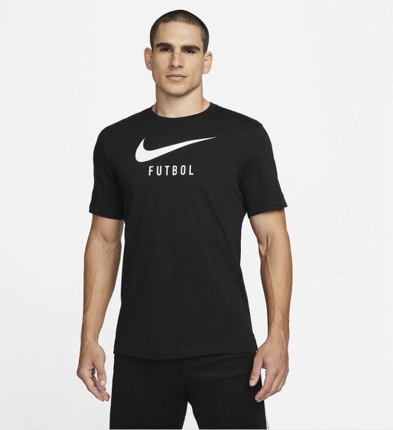 T-skjorte Swoosh Futbol - Svart/hvit, størrelse Medium