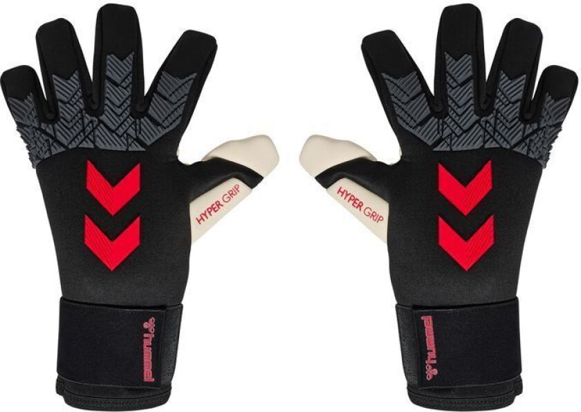 Keeperhansker Hyper Grip - Svart/Hvit/rød, størrelse 8