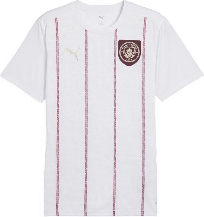 Manchester City Trenings T-Skjorte Pre Match - PUMA White/Mørk jaspis Barn, størrelse 140 cm