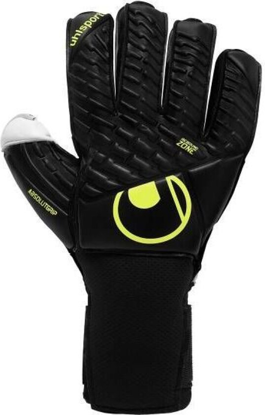 Keeperhansker Fangmaschine Absolutgrip Flex Frame Carbon - Svart/gul, størrelse 8