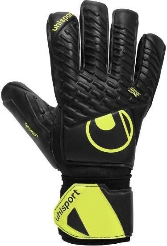 Keeperhansker Fangmaschine Supersoft Hn Flex Frame - Svart/gul, størrelse 7½