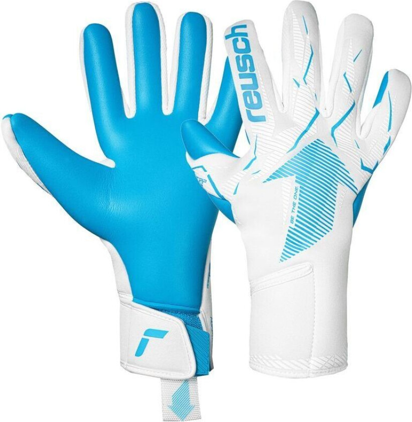 Keeperhansker Fastgrip Aqua - Hvit/Aqua Blå, størrelse 9