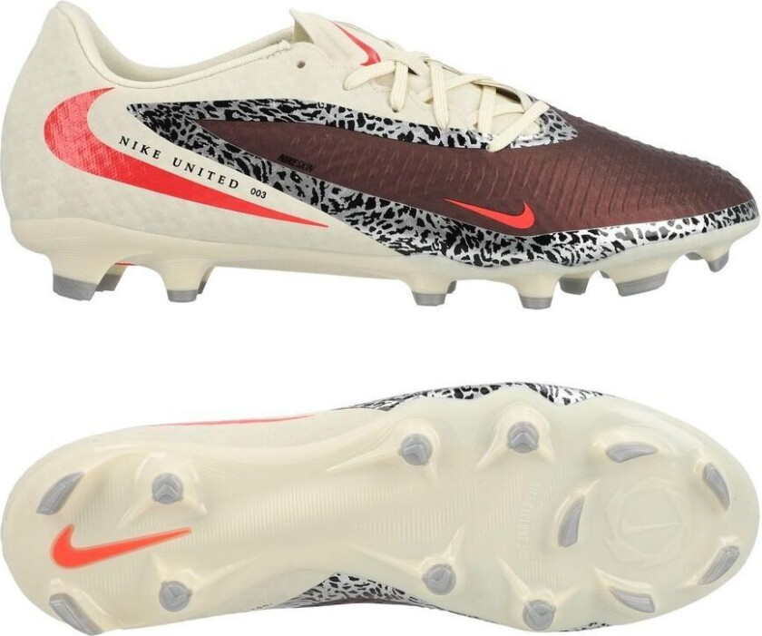 Phantom 6 Academy Low Cut MG United - Bordeaux/Universal Red/Grå - Multi Ground (MG), størrelse 44
