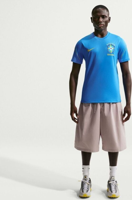 Brasil Trenings T-Skjorte Dri-FIT Strike World Cup 2026 - Blå/Light Menta/Gul - Nike, størrelse XX-Large