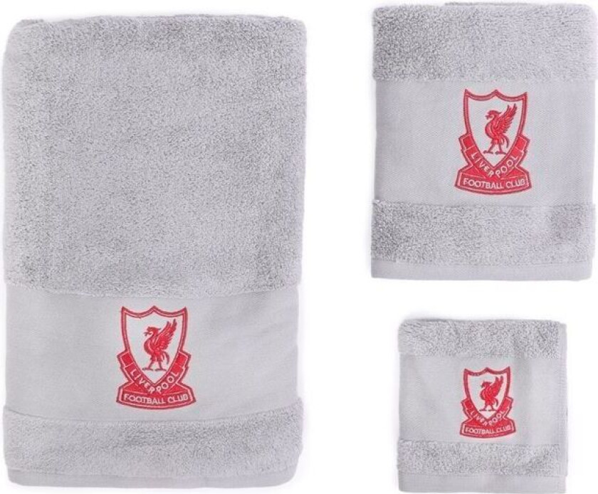 Liverpool håndkle Sett 3-Pakke - Grå/rød