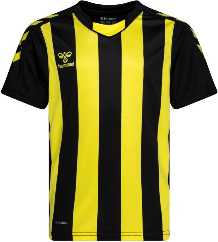 Spillerdrakt Core Striped - Svart/gul Barn, størrelse 128 cm