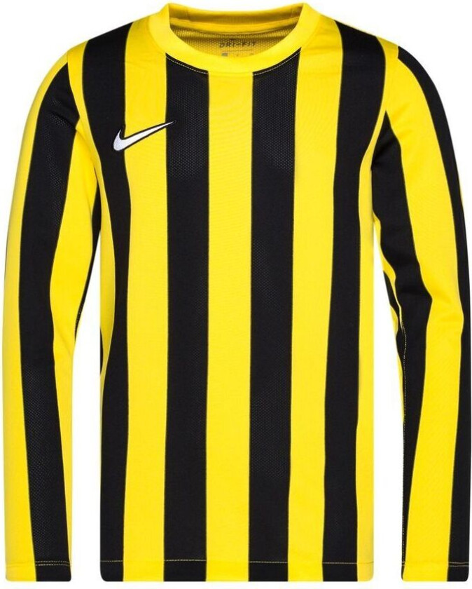 Spillerdrakt Dri-fit Striped Division Iv - Tour Yellow/svart/hvit Langermet Barn, størrelse M: 137-147 cm