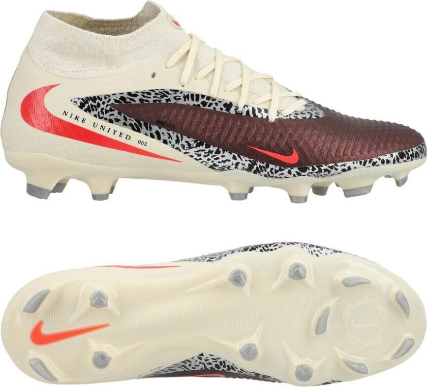 Phantom 6 Academy High Cut MG United - Bordeaux/Universal Red/Grå - Multi Ground (MG), størrelse 44½