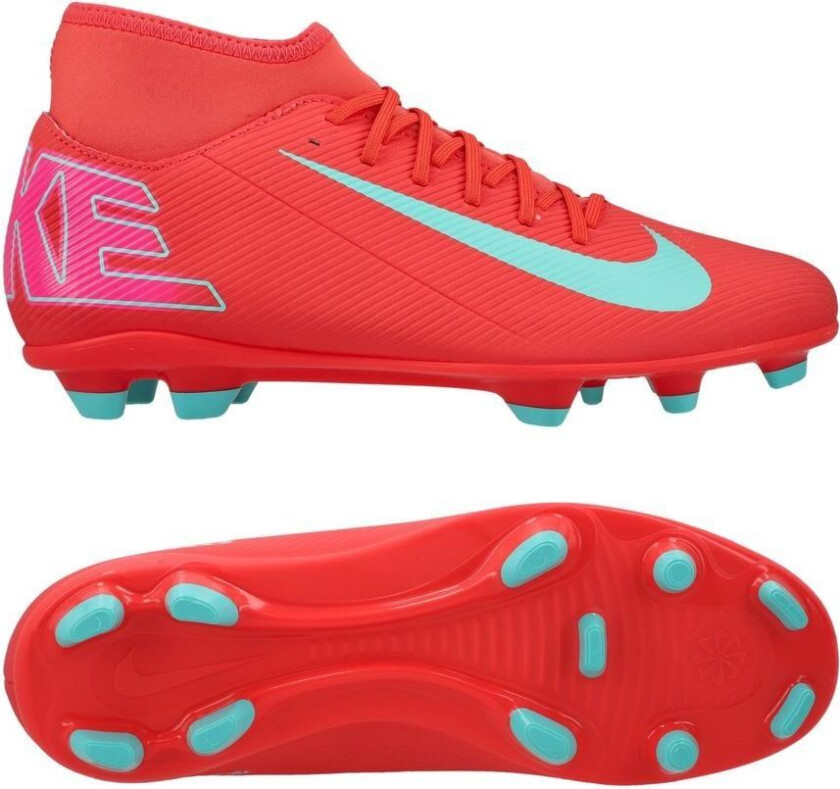 Mercurial Superfly 10 Club MG Mad Energy - Rød/Grønn - Multi Ground (MG), størrelse 45