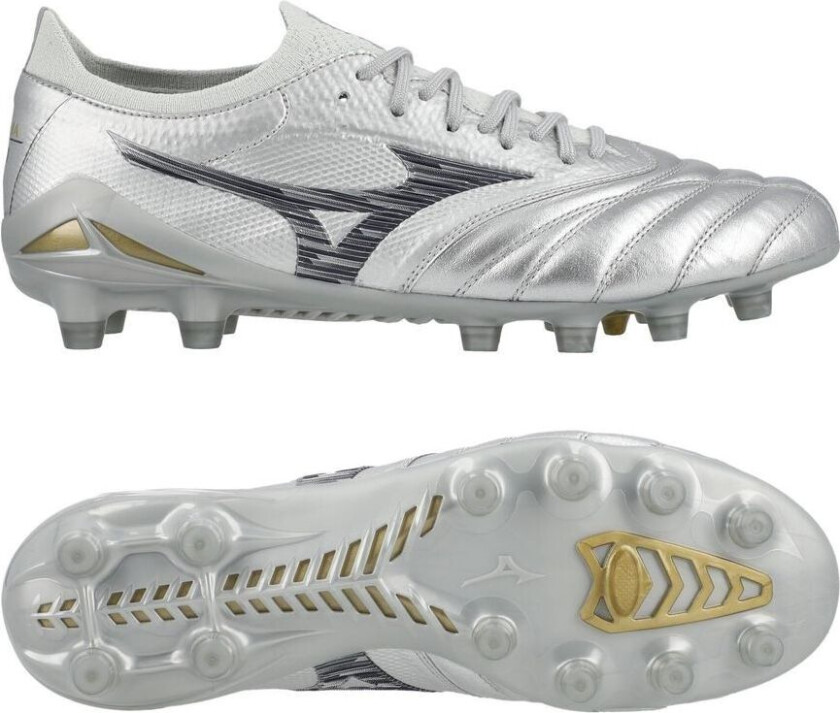 Morelia Neo IV Beta Made in Japan FG Platinum Silver - Sølv/Cool Gray - Gress (FG), størrelse 38