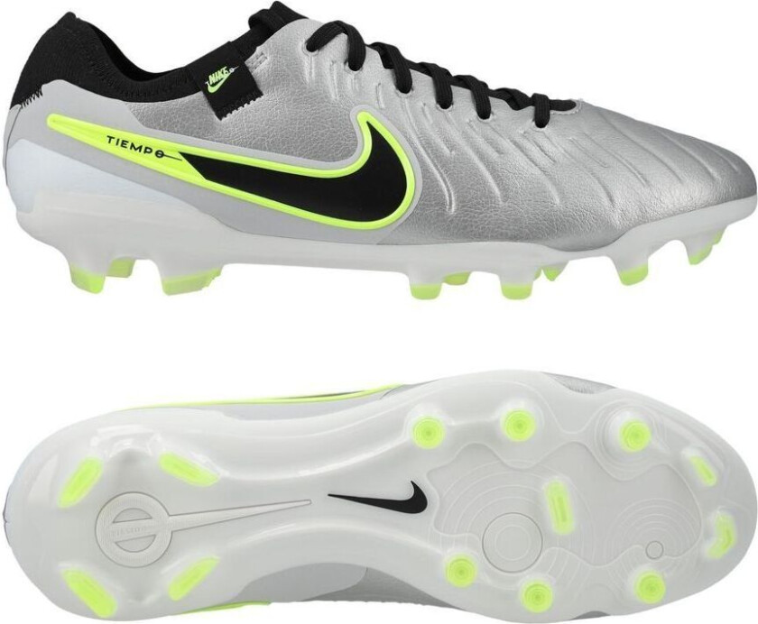 Tiempo Legend 10 Pro FG Mad Voltage - Metallisk sølv/Svart/Volt - Gress (FG), størrelse 36
