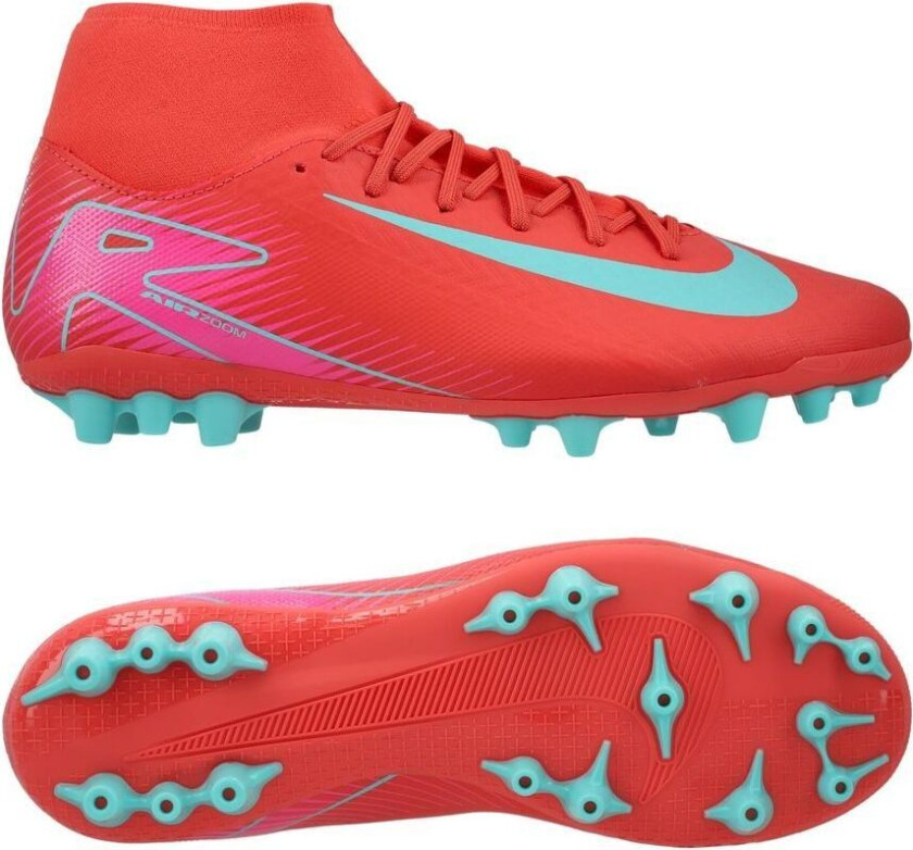 Air Zoom Mercurial Superfly 10 Academy AG Mad Energy - Rød/Grønn - Kunstgress (AG), størrelse 44½