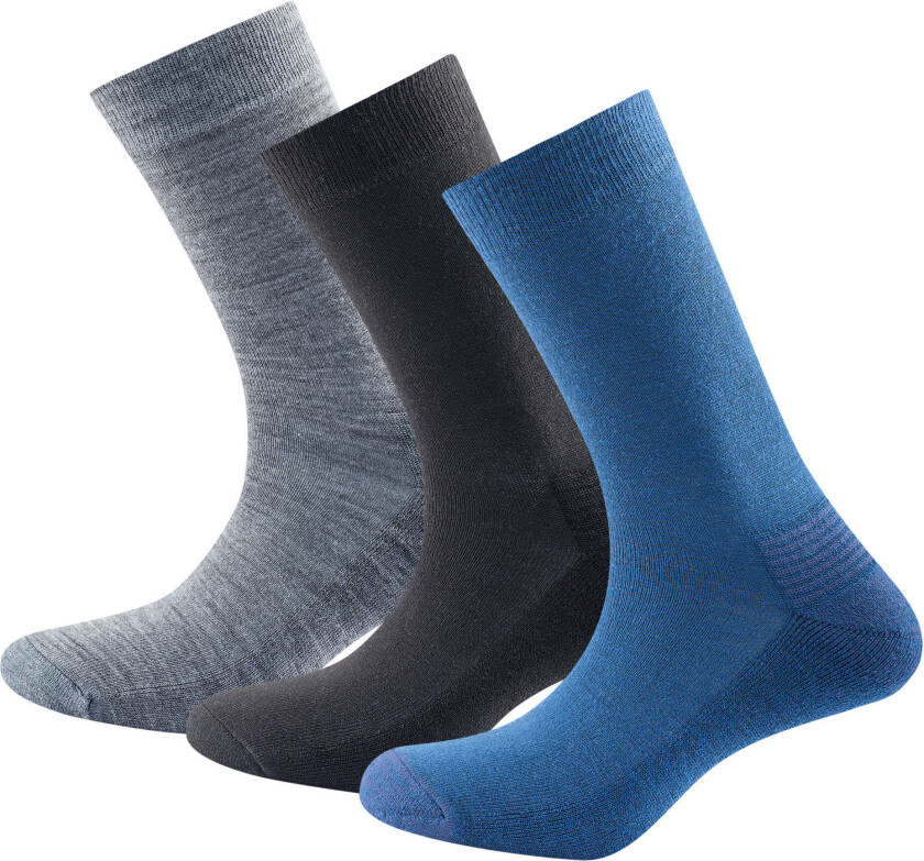 Daily Merino Medium Sock 3-Pack Herre A/Indigo Mix 41-46