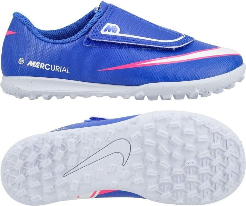 Mercurial Vapor 16 Club Borrelås TF Attack - Blå/Hvit Barn - Turf (TF), størrelse 28½