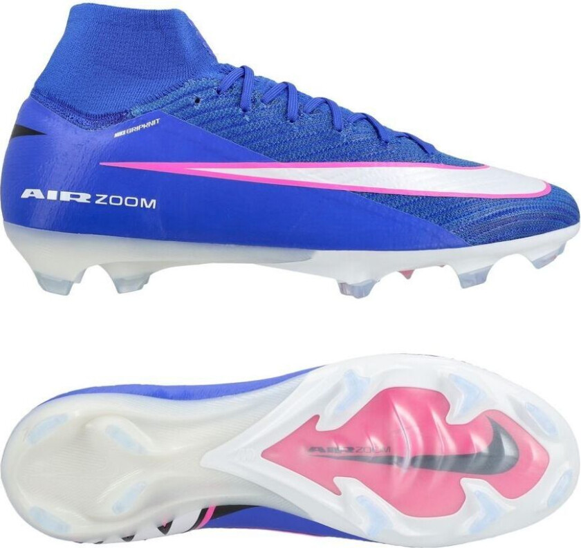 Air Zoom Mercurial Superfly 10 Elite FG Attack - Blå/Hvit - Gress (FG), størrelse 45½