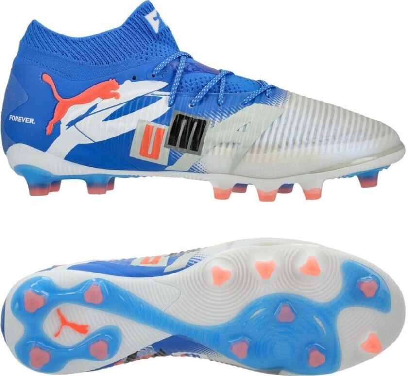 Future 8 Ultimate AG Forever - White/Ultra Blue/Grå/ Svart/rød LIMITED EDITION - Kunstgress (AG), størrelse 40½