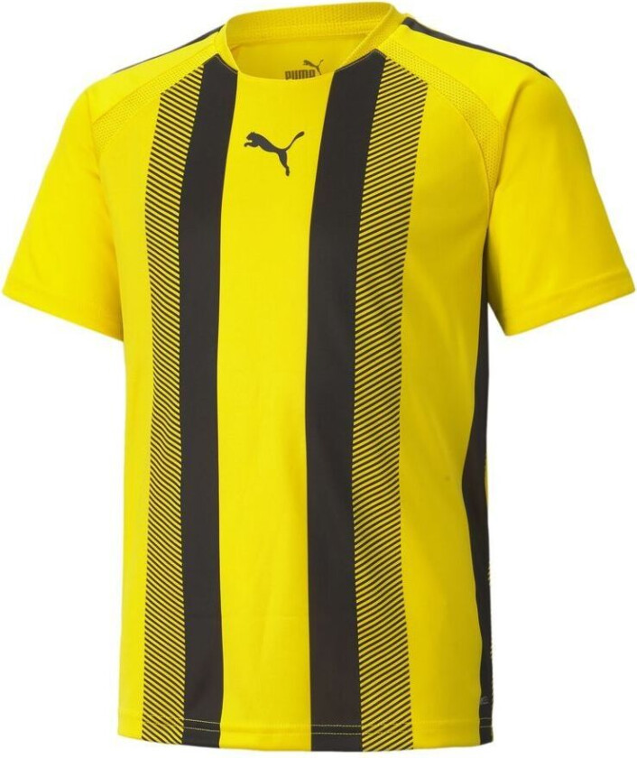 Teamliga Striped Jersey Jr Cyber Yellow-PUMA Black, størrelse 152 cm