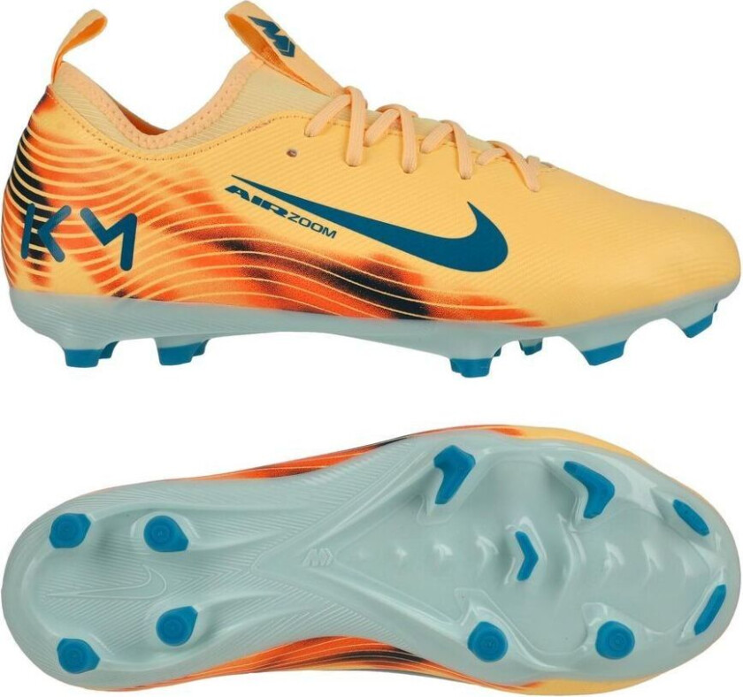 Air Zoom Mercurial Vapor 16 Academy MG Mbappé Personal Edition - Oransje/Neo Turkis/Grønn Barn - Multi Ground (MG), størrelse 36