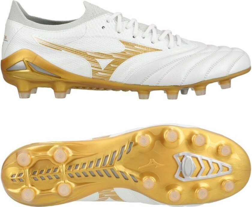Morelia Neo Iv Beta Elite Fg Bright Gold - Hvit/gull/cool Gray - Gress (Fg), størrelse 44