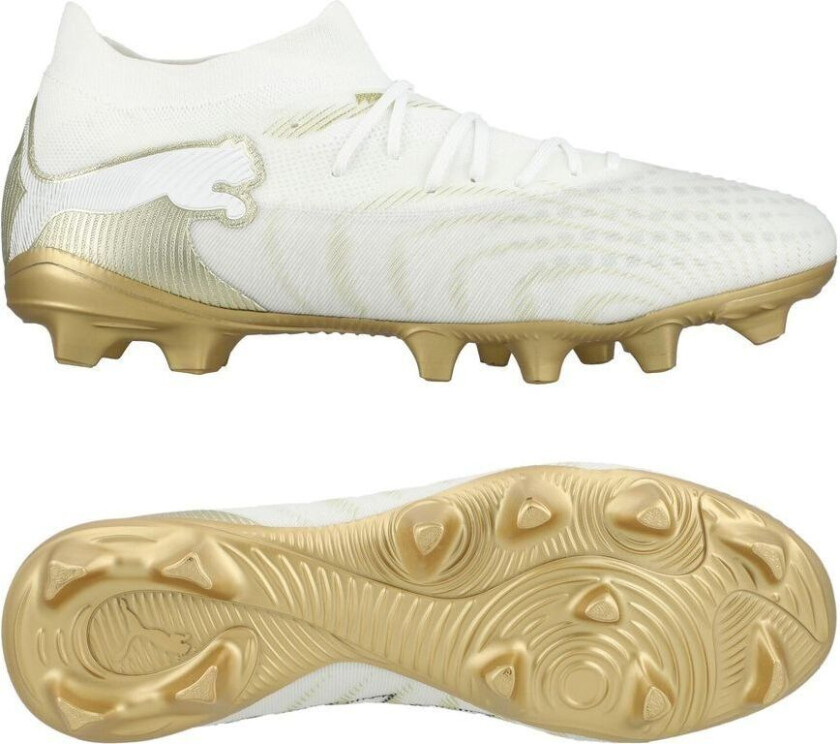 Future 9 Match Fg/ag White Gold - White/metallisk Gull/ Svart, størrelse 44
