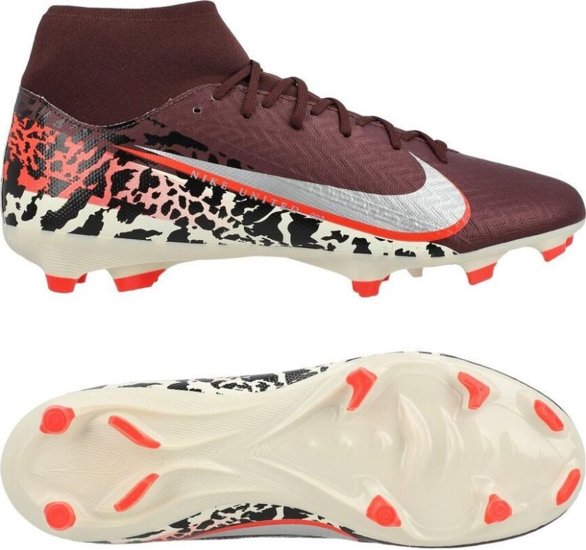 Air Zoom Mercurial Superfly 10 Academy MG United - Bordeaux/Metallisk sølv/Universal Red/Grå - Multi Ground (MG), størrelse 42