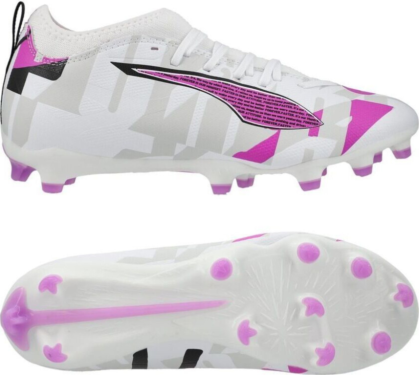 Ultra 5 Match FG/AG Forever - White/Ren magenta/Grå/ Svart Barn LIMITED EDITION, størrelse 38½