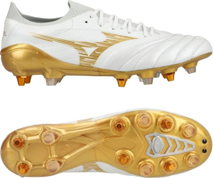 Morelia Neo Iv Beta Elite Sg Bright Gold - Hvit/gull/cool Gray - Vått Gress (Sg), størrelse 44½