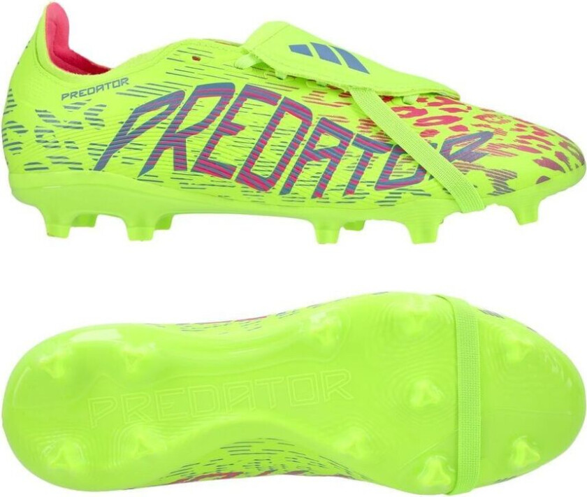 Predator League Fold-over Tongue FG/AG Mystic Victory - Sitron/Lucid Pink/Blå fusjon, størrelse 45⅓