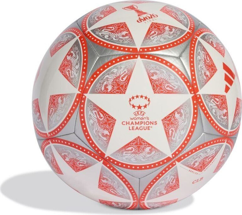 Fotball Kvinner Champions League Finale 2025/26 Club - Sølv Metallisk/rød/Hvit, størrelse Ball SZ. 4
