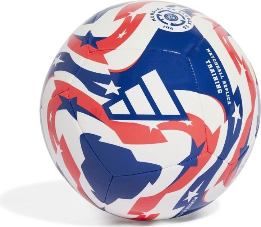Fotball Training Club World Cup 2025 - Hvit/Blå/Lucid Red, størrelse Ball SZ. 3