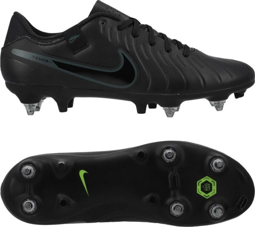Tiempo Legend 10 Academy Sg-pro Anti-clog Shadow - Svart/dyp Jungel - Vått Gress (Sg), størrelse 40